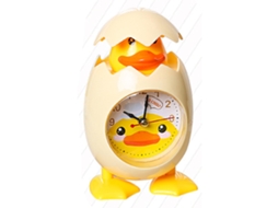 Despertador infantil Baok, com desenho de pintinho fofo, para mesa, em plástico com mecanismo de quartzo, cor amarela. Ideal para estudantes.
