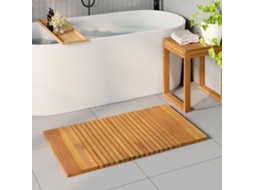 Vidaxl Tapete De Banho Castanho 100 X 55 Cm Madeira Sólida De Acácia