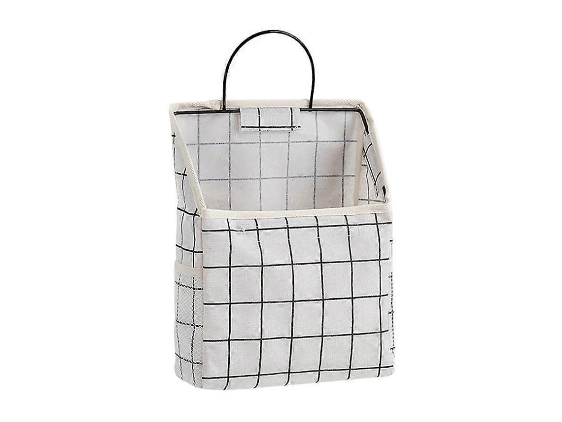 Bolsa De Parede Cinza Para Banheiro, Com Gancho, Em Algodão E Linho