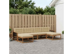 Vidaxl Conjunto De Sofás Para Exterior 6 Pcs Natural E Bege
