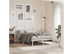 Estrutura De Cama Com Cabeceira 120x190 Cm Metal Branco