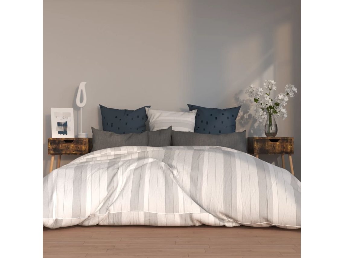 Vidaxl Mesas De Cabeceira 2 Pcs Derivados Madeira Carvalho Fumado