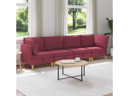 Vidaxl Conjunto De Sofá Modular Com Armazenamento 4 Unid. Tecido