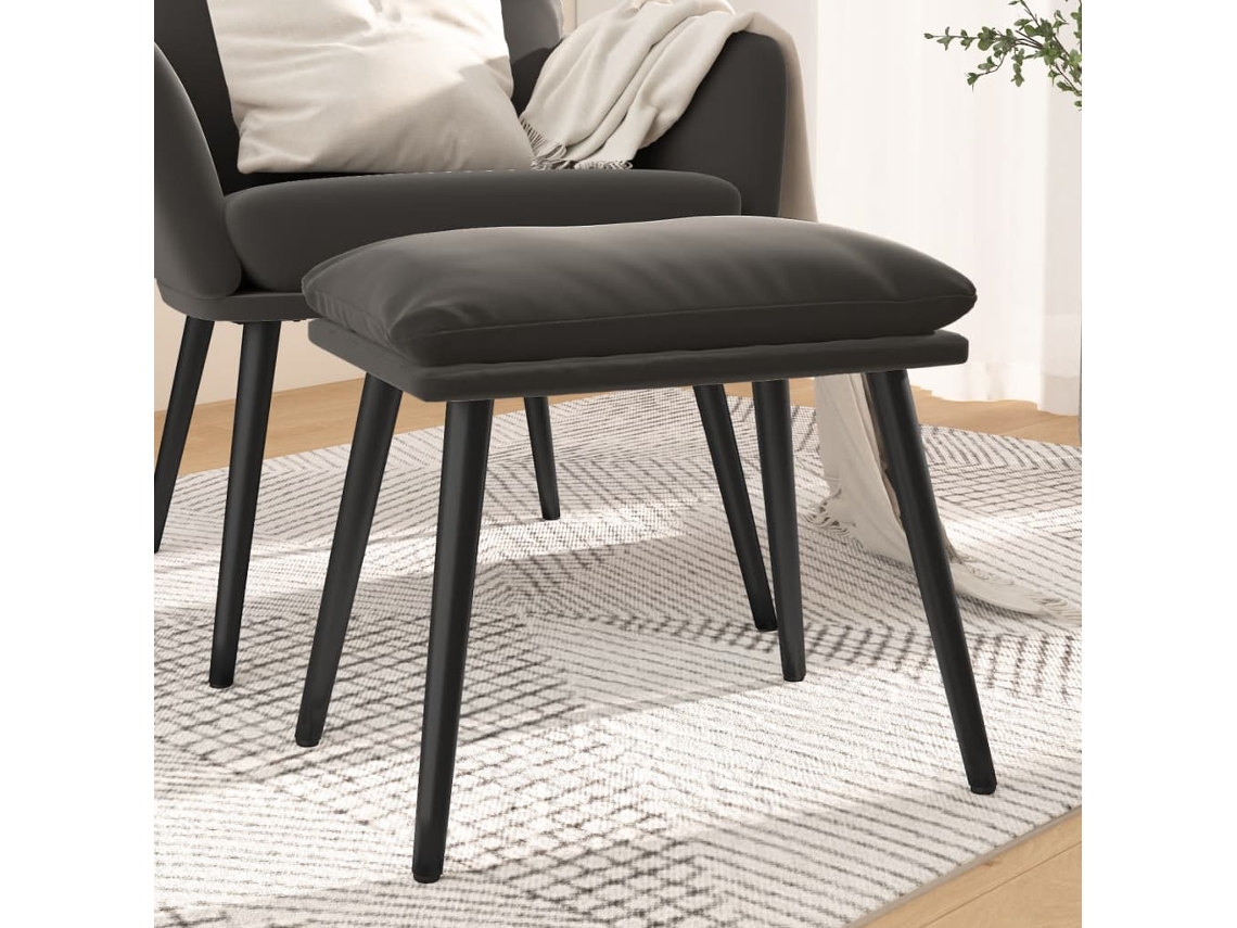 Vidaxl Apoio De Pés 45x29,5x35 Cm Veludo Cinzento-escuro