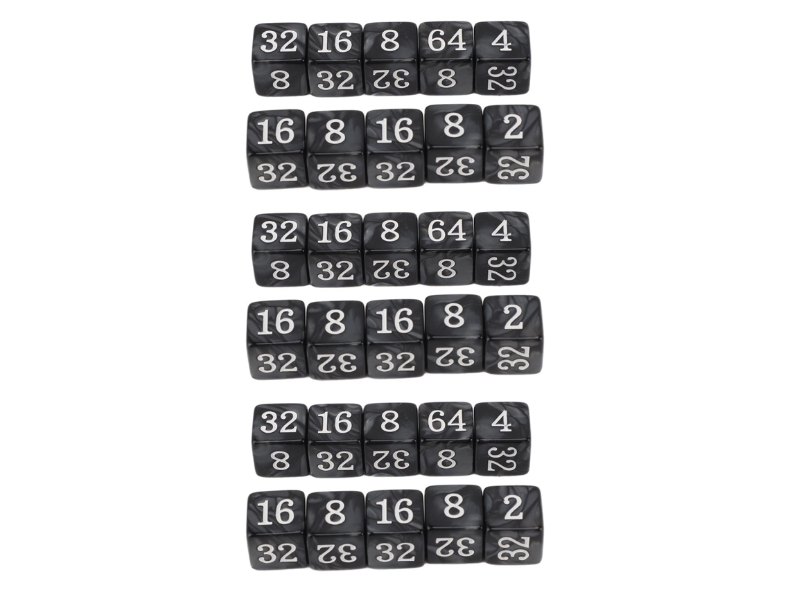 Dados Numéricos de 6 Lados Múltiplos de Plástico Leve para Ensino e Jogos de Tabuleiro Preto S/MARCA