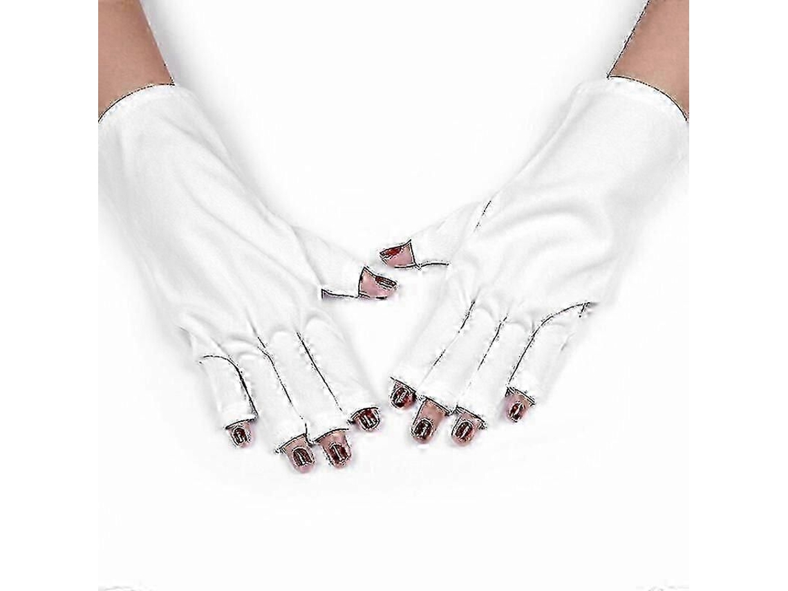 2025 Pair Uv Protection Fingerless Gloves For Hands With Led Gel Nail Polish Curing Lam P Manicure Tool Short, GOKOCO