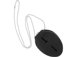 Porta Crachá Em Couro Pu Preto, Durável E Fácil De Limpar, Com Design Oval Minimalista, Ideal Eventos Sociais E Uso