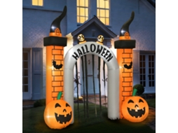 Arco Inflável Halloween Abóbora Com Leds, Poliéster