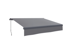 Toldo de Jardim Retrátil Manual com Proteção Uv Estrutura de Metal e Alumínio 295x200 Cm Cinza pt