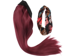 Aplique de cabelo confortável e prático para mulheres, longo, liso, castanho, feito de seda de alta qualidade.