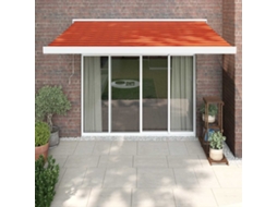 Vidaxl Toldo Retrátil 3,5x2,5 M Tecido E Alumínio Laranja E Castanho