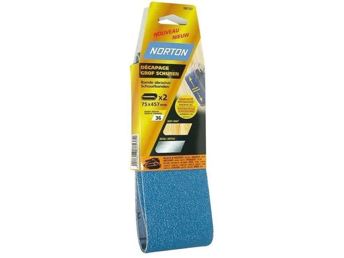 Cinta Abrasiva Norton Blue Tech Conjunto De 2 Grão 50 75x457 Mm
