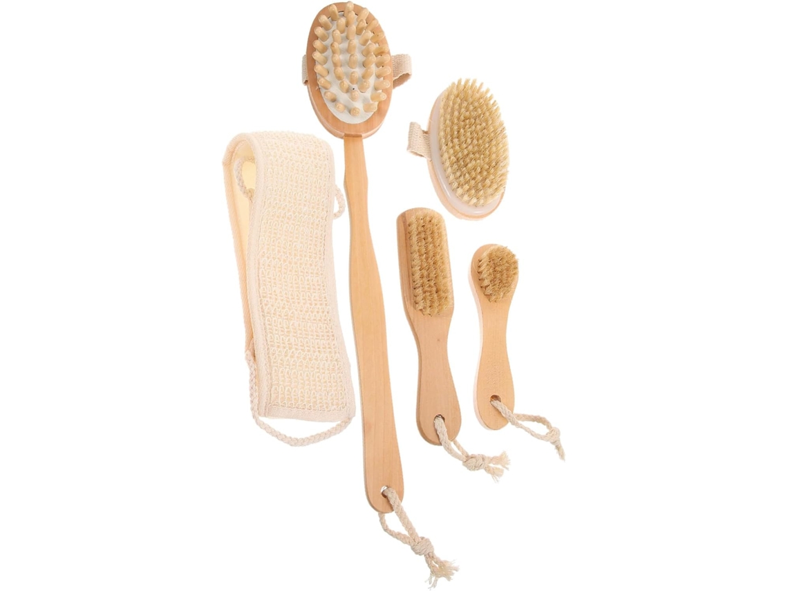 Kit De Cuidados Para O Banho Com 5 Peças Escova Esfoliante, Esponja E Escova Para Homens Mulheres