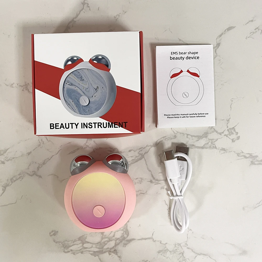 (rosa) Aparelho de cuidados de beleza para uso doméstico - Radiofrequência para cuidados profundos da pele com base de massagem