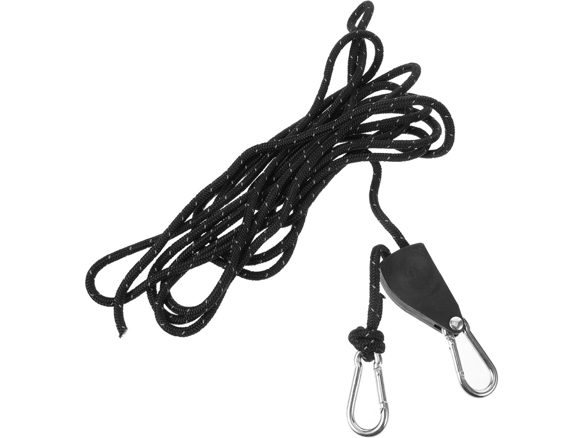 Corda Refletora De Nylon Preta Para Barraca Camping