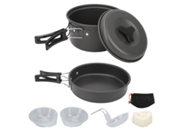 Kit De Cozinha De Camping Com Cabo Plegável Antiquemaduras Conjunto De Panelas Portáteis Para Atividades Ao Ar Livre E Viagens
