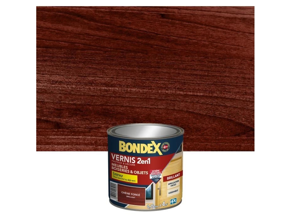 Verniz Para Madeira Interior E Exterior Carvalho Escuro Brilhante 0,25l Bondex