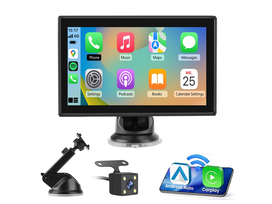Rádio Automóvel de 9 Polegadas,carplay, Bluetooth, Wi Fi, Aux, Camera JUNSUN