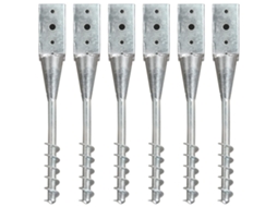Vidaxl Estacas De Enterrar 6 Pcs 7x7x56 Cm Aço Galvanizado Prateado