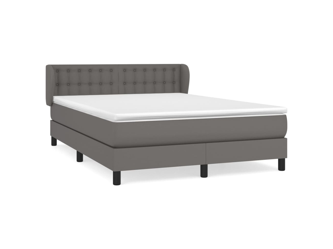 Cama com Molas Couro Artificial Cinzento MAISON EXCLUSIVE 140x200 cm