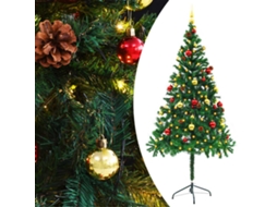 Vidaxl Árvore De Natal Artificial Pré-iluminada + Enfeites 180cm Verde