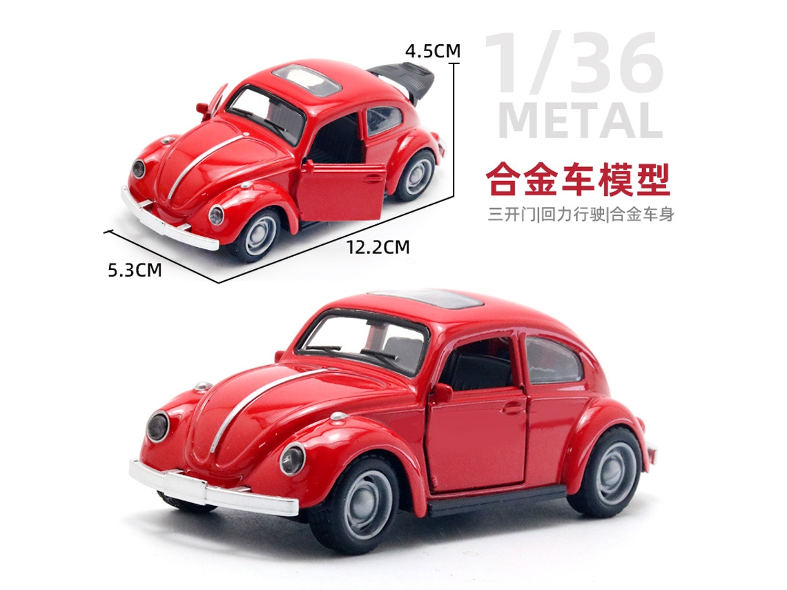 Miniatura de Carro em Escala 1/36, Feita em Metal Fundido, Presente para Crianças. MDUG