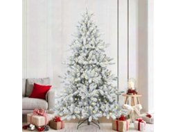 Vidaxl Árvore De Natal Articulada Artificial Branco 210 Cm Pvc E Aço