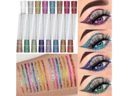 Conjunto de Eyeliner Líquido Glitter Metálico 16 Cores, À Prova D'água e de Longa Duração para Maquiagem de Olhos