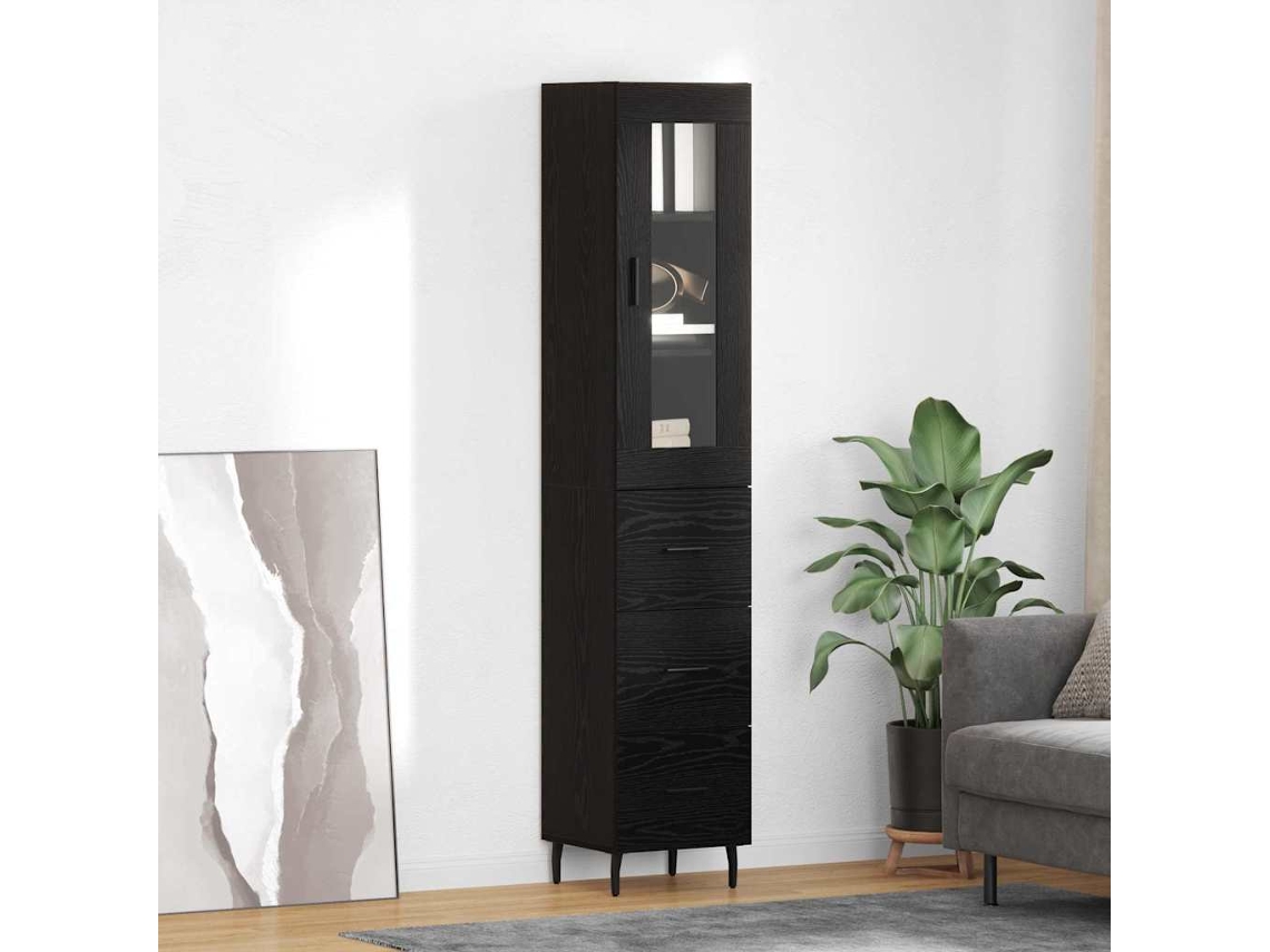 Vidaxl Buffê Carvalho Preto 34,5 X 34 X 180 Cm Derivados De Madeira