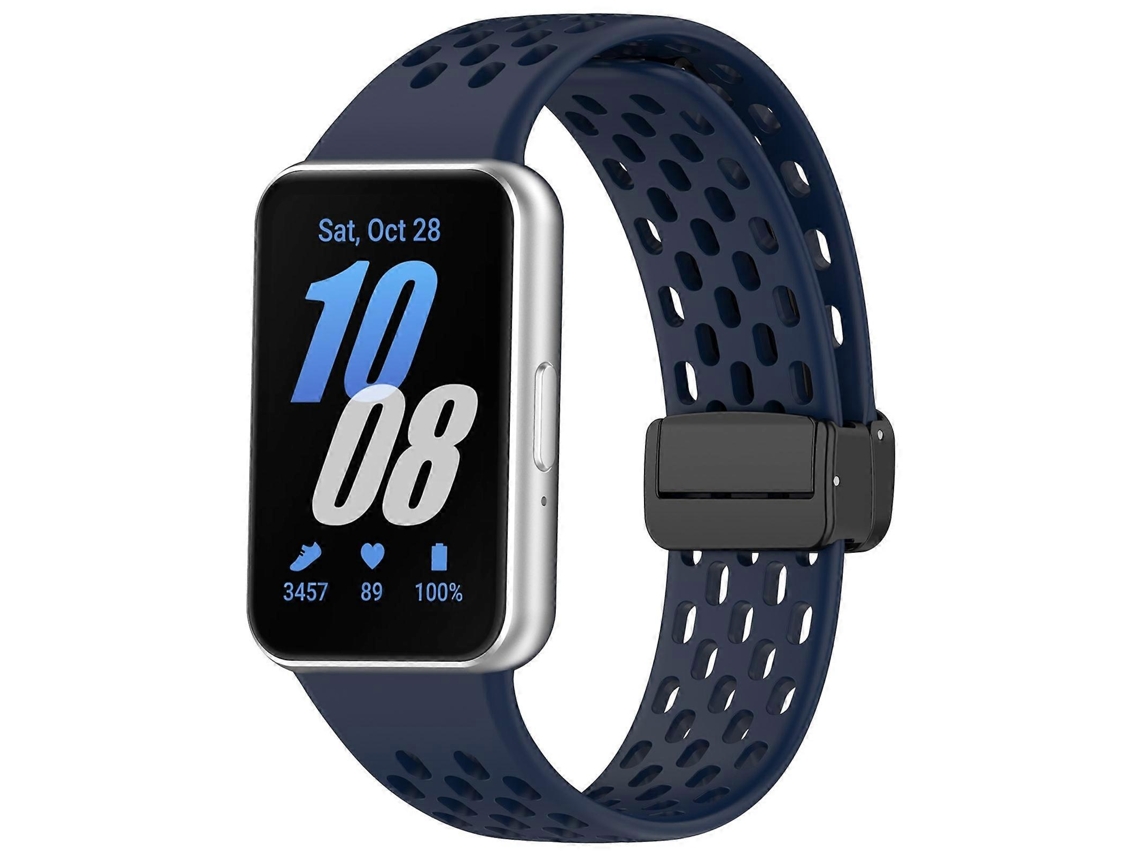 Pulseira De Silicone Com Fecho Magnético Dobrável De 3 Furos Para Samsung Galaxy Fit