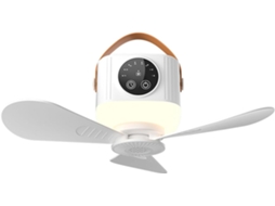 Ventilador De Teto Recarregável Via Usb Com Luz Noturna, Portátil