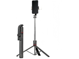 Tripé/monopé Dobrável Bluetooth para Selfies de 67" com Duas Luzes Led e Carregamento Sem Fio JYTGALX (preto)