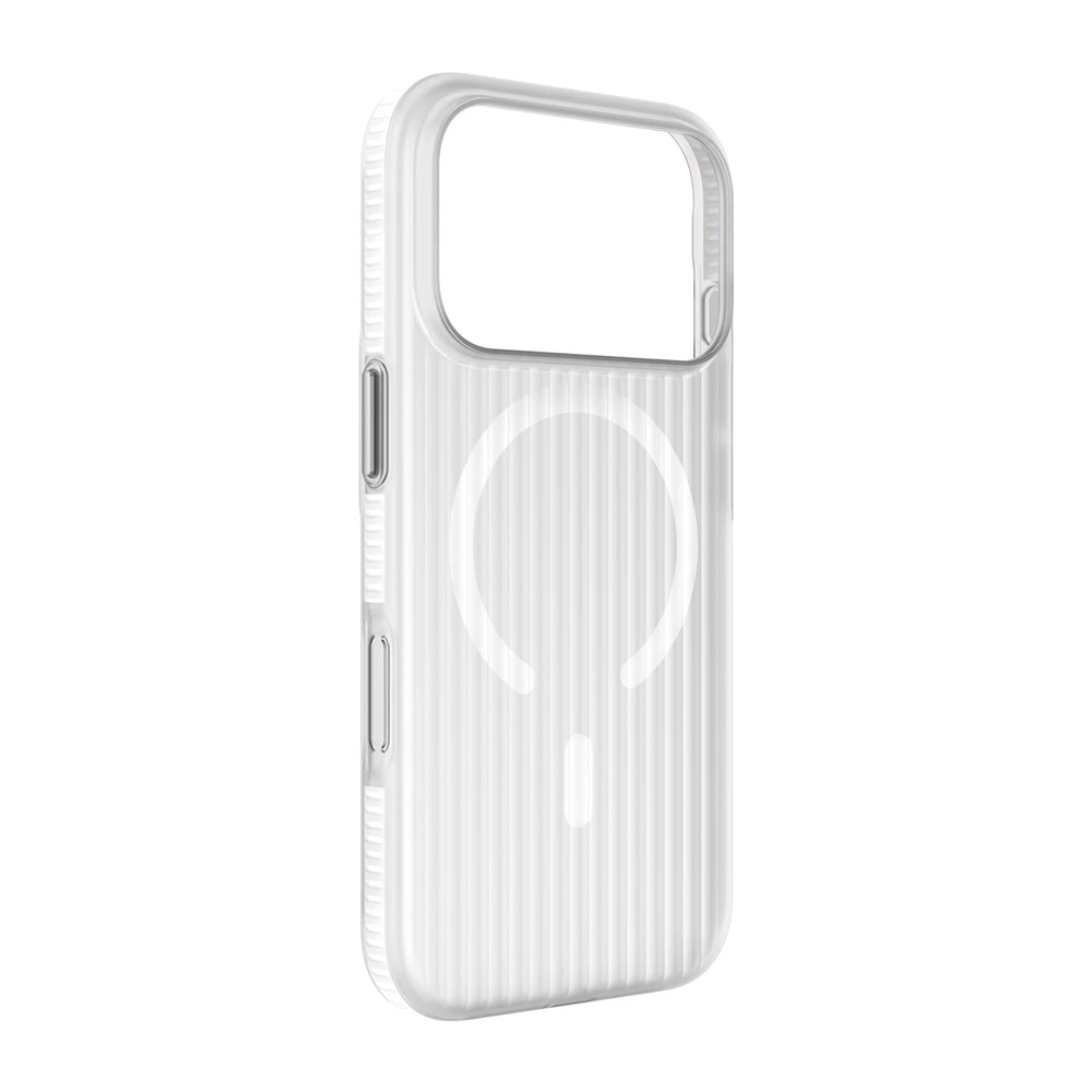 Capa Protetora Magnética Rígida De Policarbonato Antiderrapante (para Iphone 16 Pro Branco), Compatível Com Carregamento Sem Fio.