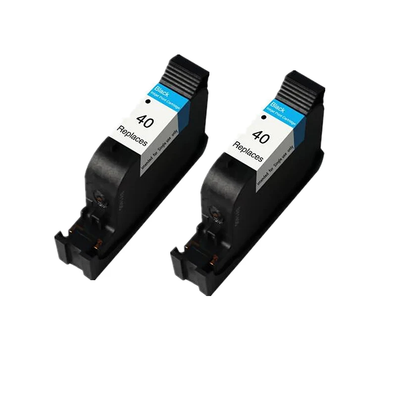 2 Tinteiros Pretos Nº 40, Modelo 51640/51640a, Compatíveis com as Impressoras Hp Deskjet 250c, 650c, 1200c, 350c, 450, 400 e 480ca. MDUG