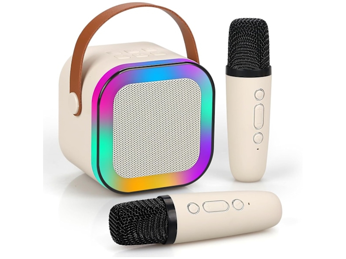 Mini Máquina De Karaokê Para Crianças E Adultos, Caixa De Som Portátil Bluetooth Com 2 Microfones Sem Fio, Presente Perfeito Para Aquaforge