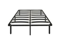 Estrutura de cama 140x190 cm com estrutura de aço, cabeceira e espaço de armazenamento, capacidade de carga 500 kg, Preta.