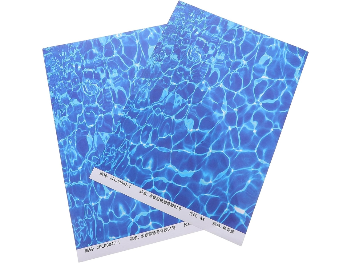 Adesivos De Parede De Plástico Azul, 10 Folhas, Efeito De Ondas Do Oceano