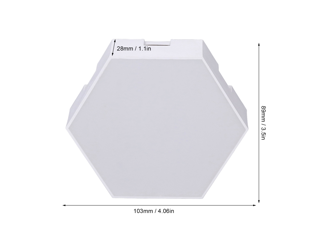 Kit De Luz De Parede Hexagonal Rgb 6 Set: 13 Cores, 3 Modos Dinâmicos, Controle Remoto E Usb
