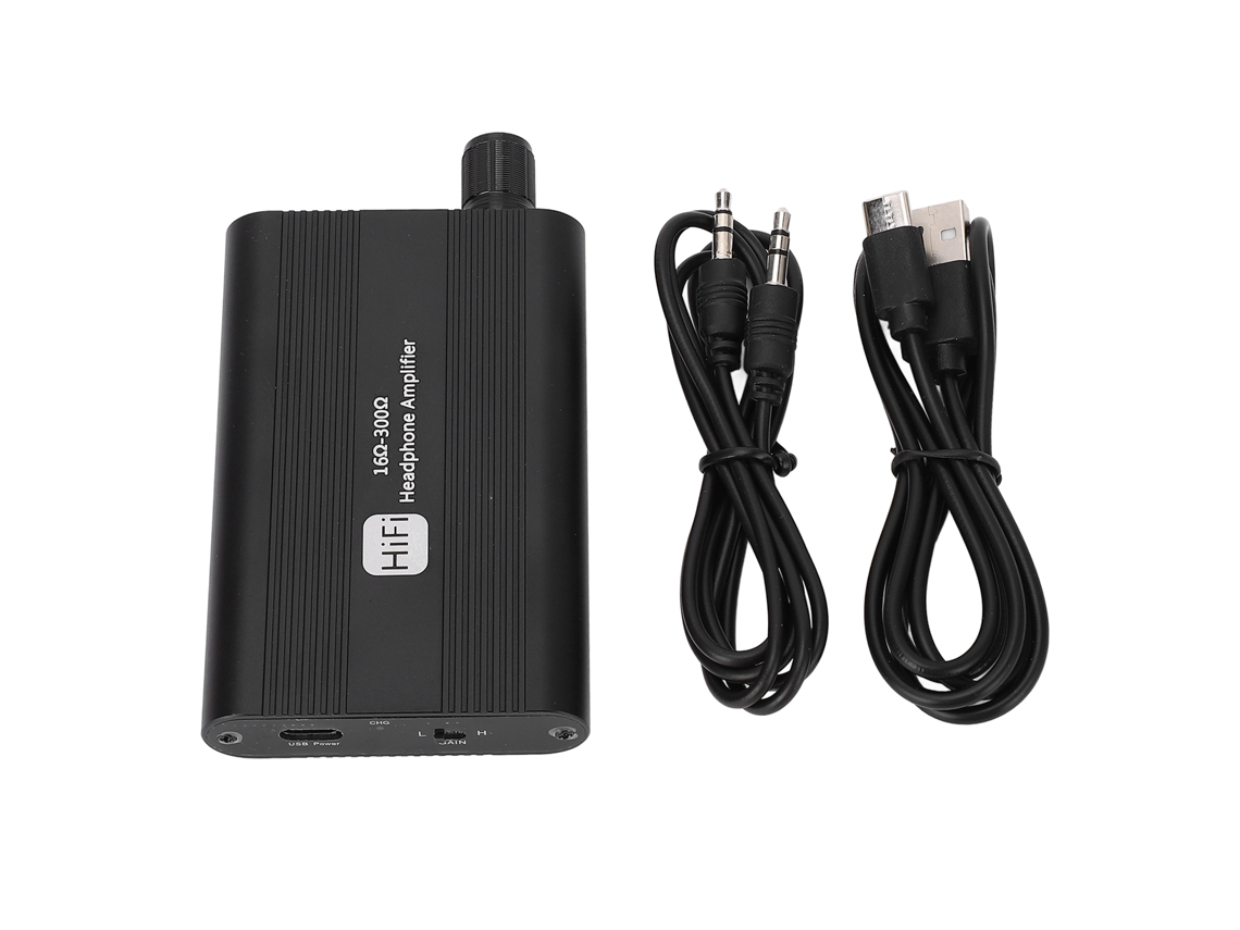 Aetheria amplificador de Fones de Ouvido Hifi Portátil com Controle de Volume e Grave Recarregável 3.5mm