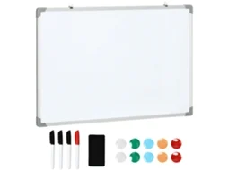 Quadro Branco Magnético Com Moldura De Alumínio 90 X 60 Cm Com Marcadores, Borracha E Ímãs-ch