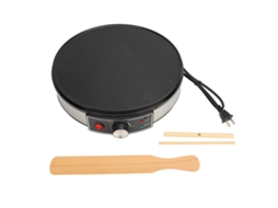 Crepière elétrica 30cm, controle de temperatura, espátula de madeira, espalhador de massa, 1000w | S/MARCA