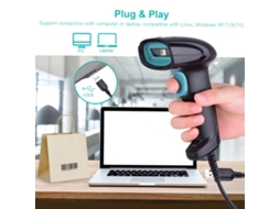 Lector De Códigos De Barras 1d Portátil Usb Cableado Para Supermercado Librería Logística Restaurante Compatible Con Linux Windows