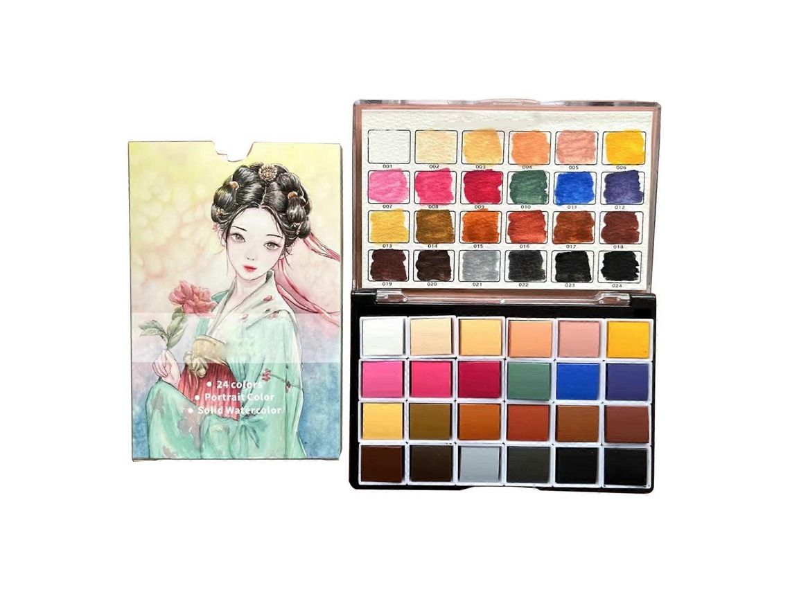 Tinta Aquarela Profissional 24 Cores Glitter Aquarela Tintas Aquarela Sólida Conjunto Para Pintura Em Papel Madeira Pedra Olysi Shop