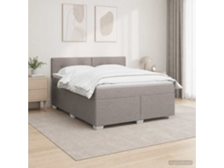 Vidaxl Cama Box Spring Com Colchão Cinzento-acastanhado 180 X 200 Cm