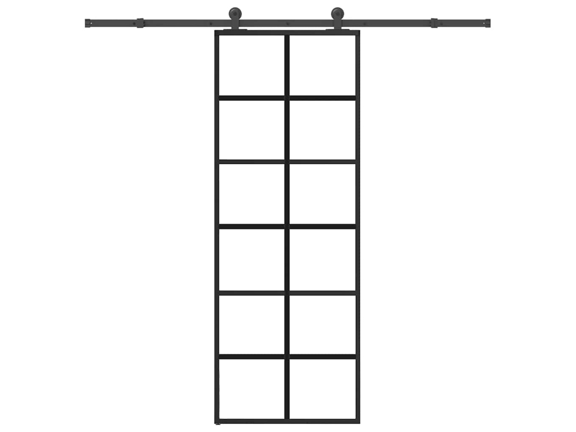 Vidaxl Porta Deslizante C/ Conj. Ferragens 76x205cm Vidro Esg/alumínio