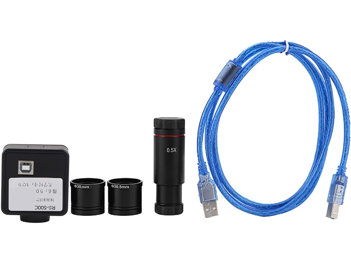 Câmera De Microscópio Usb De 5mp Com Adaptador Ccd 0,5x, Câmera Ocular