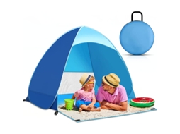 Tenda De Praia Pop-up Dobrável Leve Impermeável Com Proteção Uv50+ Para Ar Livre