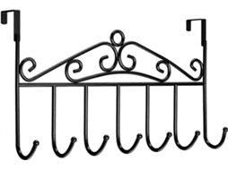 Lurelia Cabideiro De Porta, 7 Ganchos, Para Toalhas E Roupas, 4,5 Cm, Preto
