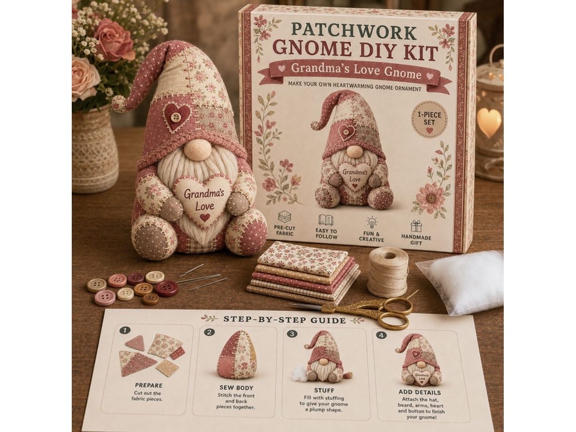 Kit De Patchwork Diy Laxiscreed Para Bricolagem De Pequenos Duendes Em Rosa