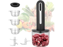 Mini Processador De Alimentos Sem Fio, Picador De Legumes Elétrico, Moedor De Carne Compacto Recarregável Via Usb Com 4 Xícaras E 2 Lâminas